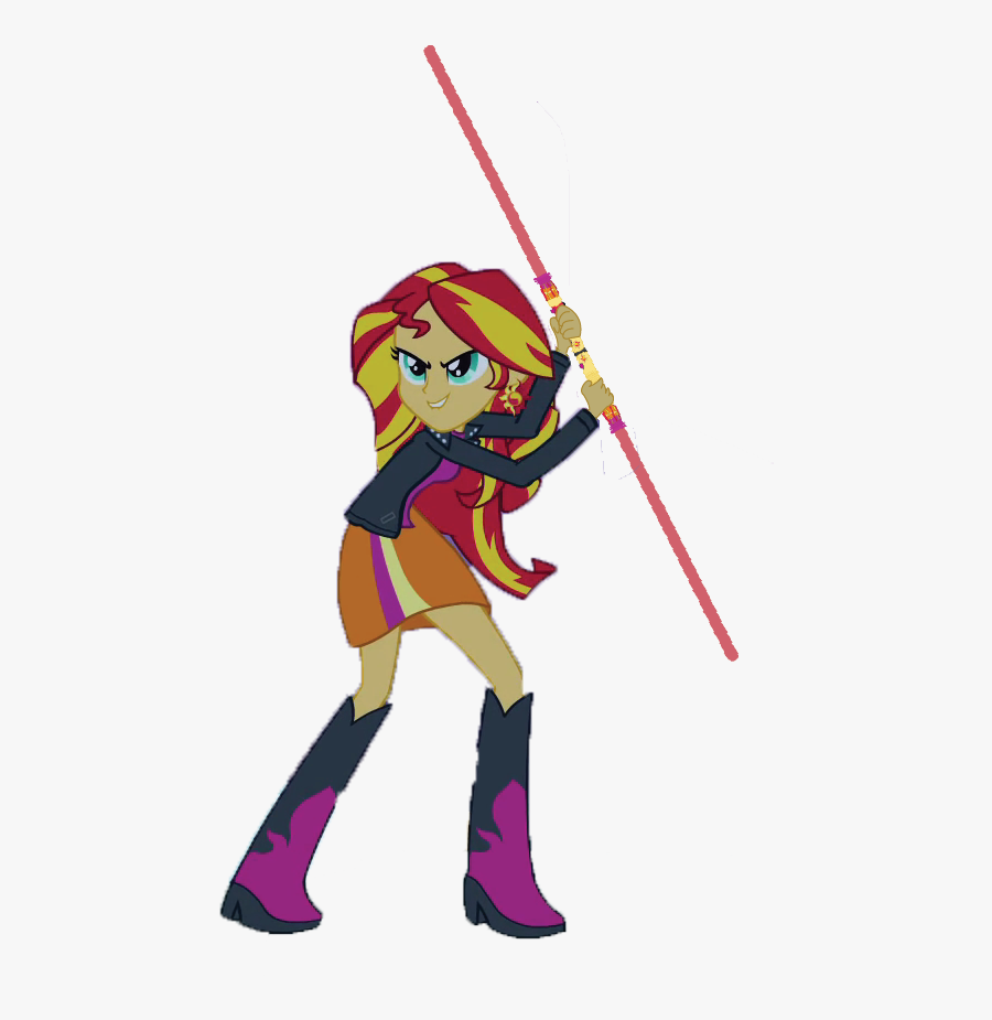 Image Sunset Wielding Her - Cartoon, Transparent Clipart