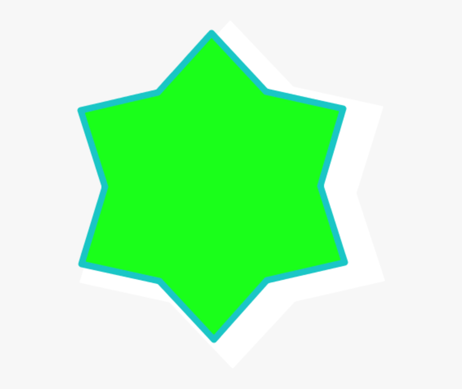 Transparent 6 Point Star Png - 6 Pointed Star Green, Transparent Clipart