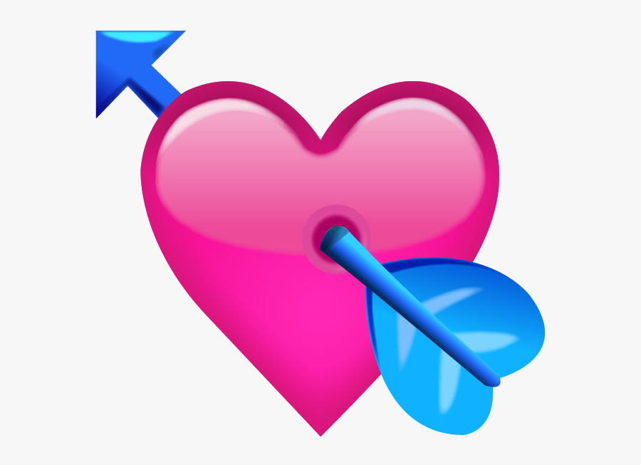Pink Heart With Arrow Emoji - Corazon Con Flecha Emoticon, Transparent Clipart