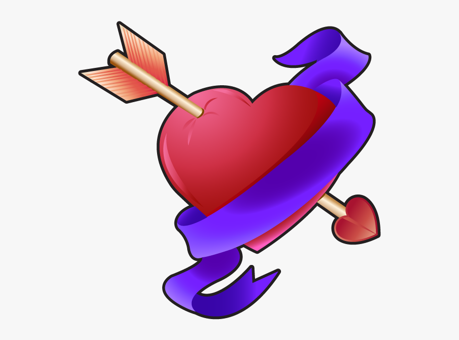 Valentines Day Heart With Arrow, Transparent Clipart