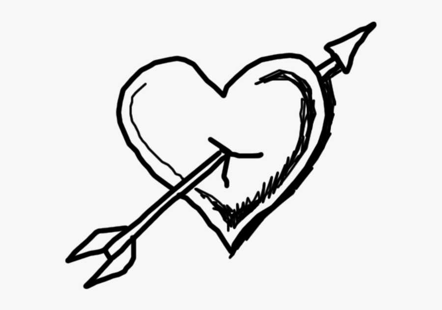 Heart Armour Arrow - Transparent Background Doodle Heart Png, Transparent Clipart