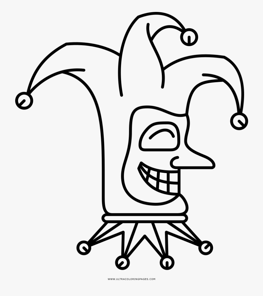 Jester Coloring Page - Jester Drawing Easy, Transparent Clipart