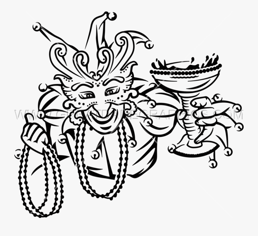Mardi Gras Jester - Mardi Gras Clipart Black And White, Transparent Clipart