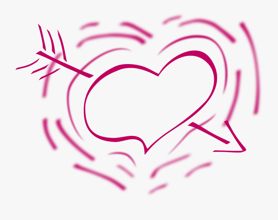 Heart Red Arrow Love Valentine Png Image - Love Clipart Black And White, Transparent Clipart