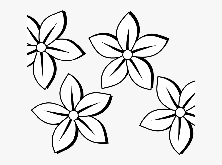 Outlines Of Flowers For Colouring Daisy Flower Daisy - Black And White Outline Clip Art Flowers, Transparent Clipart