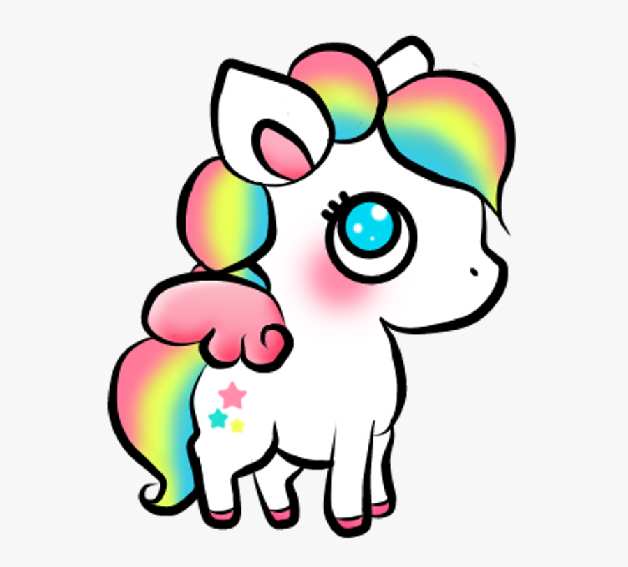 #cute #unicorn #colorful #sticker #remixit #babyunicorn - Kawaii Unicorn Transparent Background, Transparent Clipart