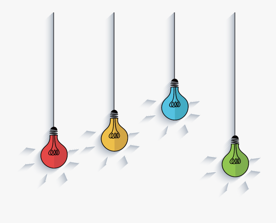 #ftestickers #clipart #lightbulbs #hanging #cute #colorful - Cute Hanging Png, Transparent Clipart