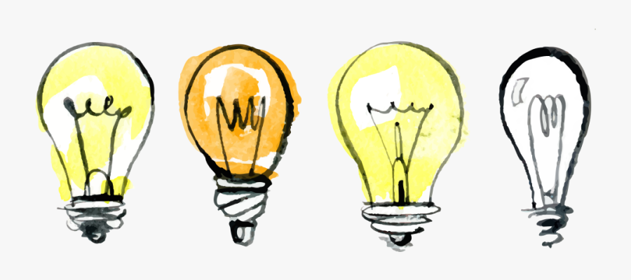 Watercolor Light Bulb Transparent, Transparent Clipart