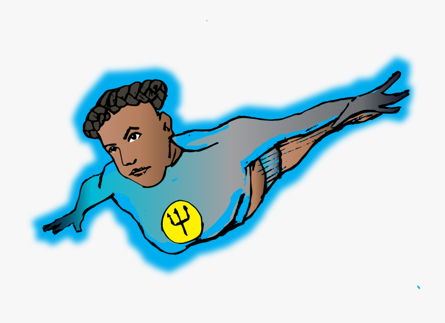 Neptune Queen Swimming In Dangerous Water - Cartoon, Transparent Clipart