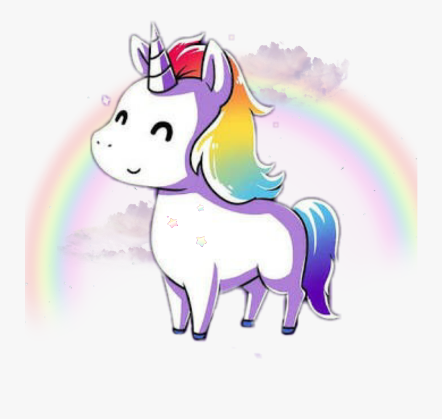 Mythical-creature - Cute Kawaii Rainbow Unicorn, Transparent Clipart