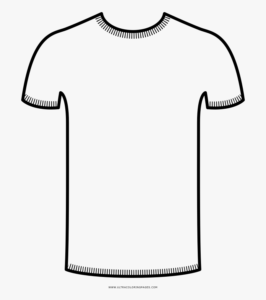 White T Shirt Coloring - White Plain Printable T Shirts Back Clip Art, Transparent Clipart