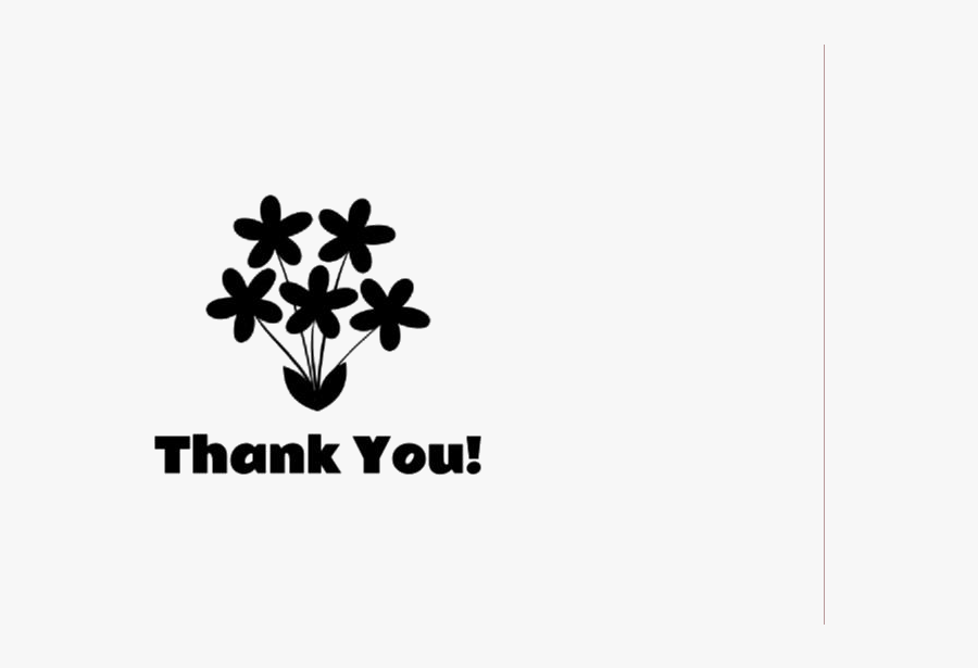 Thank You With Flowers Clipart Png Black And White - Graphic Design, Transparent Clipart