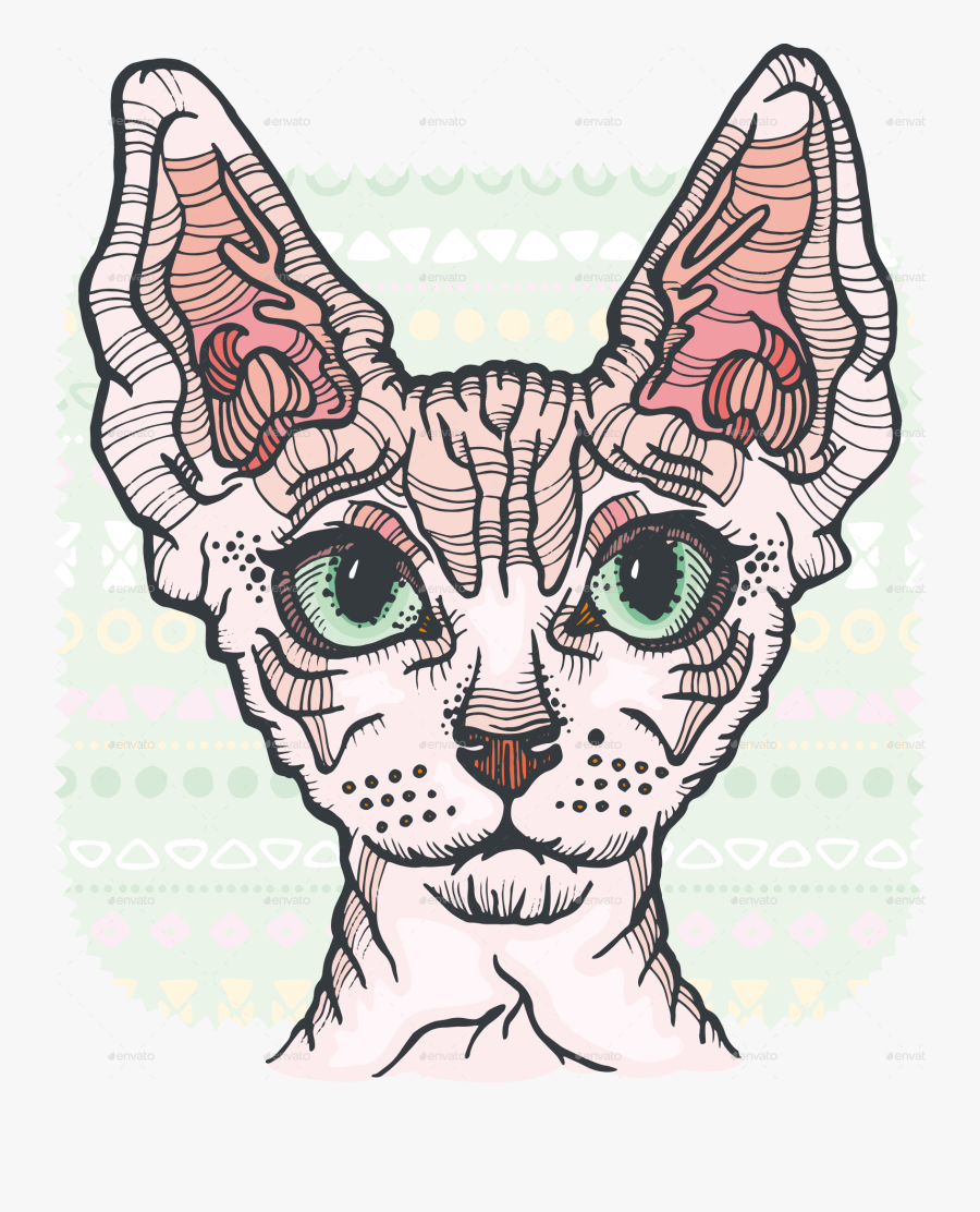 Transparent Real Cat Clipart - Vector Sphynx Cat, Transparent Clipart