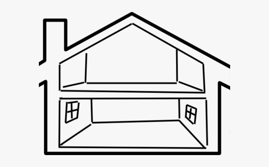 Transparent Inside Clipart Black And White - Inside House Outline Clipart, Transparent Clipart