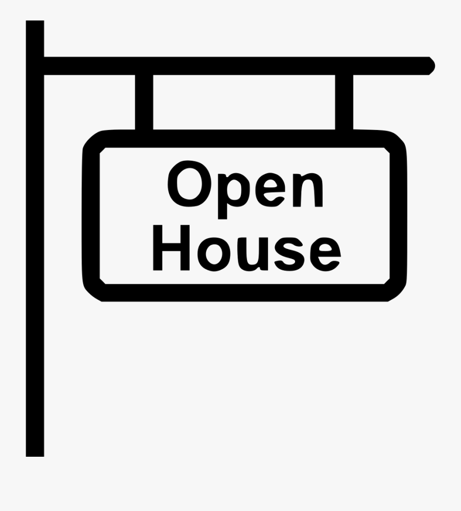 Transparent House Clipart Black And White - Open House Clipart Black And White, Transparent Clipart