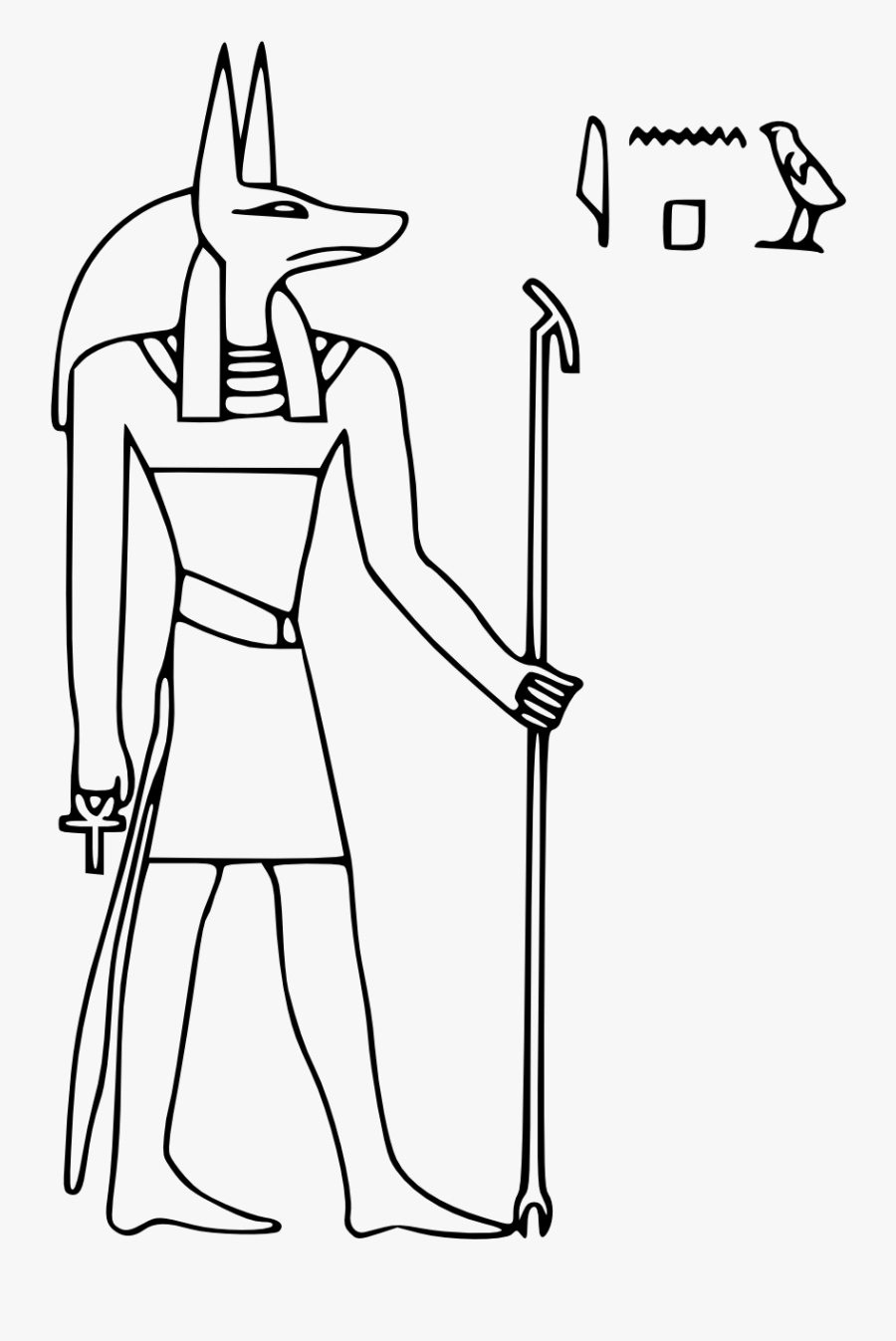 Clipart Free Library Sarcophagus Drawing Sphinx Egyptian - Anubis Egyptian God Drawing, Transparent Clipart