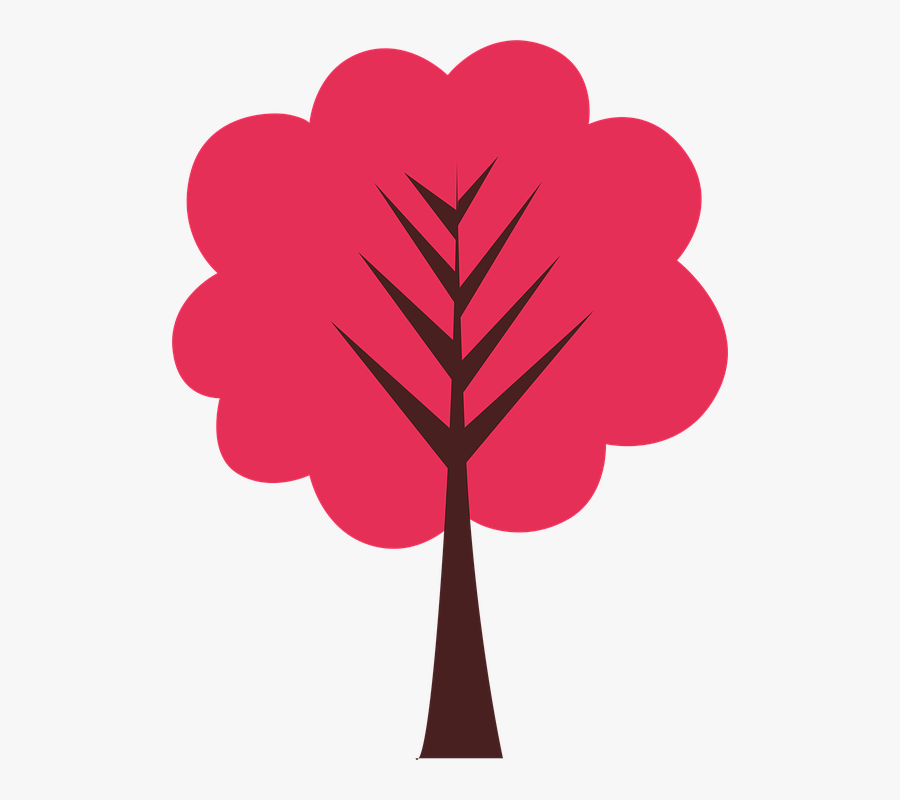 Tree, Branches, Red, Transparent Clipart