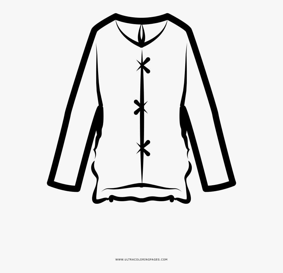 Blouse Coloring Page Residence Ultra Pages Pertaining - Blouse Cartoon Coloring, Transparent Clipart