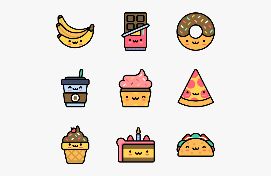 Clip Art Cute Icons - Cute Food Icon Png, Transparent Clipart