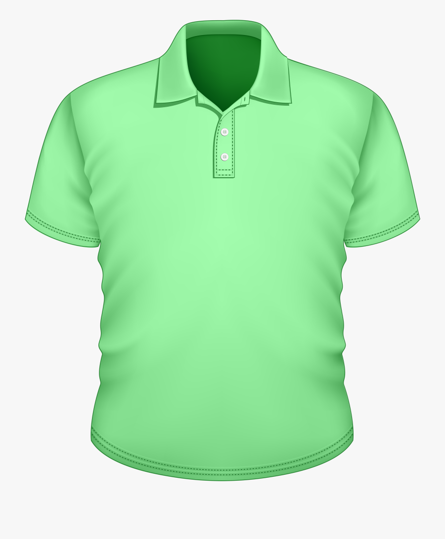 Male Green Shirt Png Clipart - Men Polo Shirt Clipart, Transparent Clipart