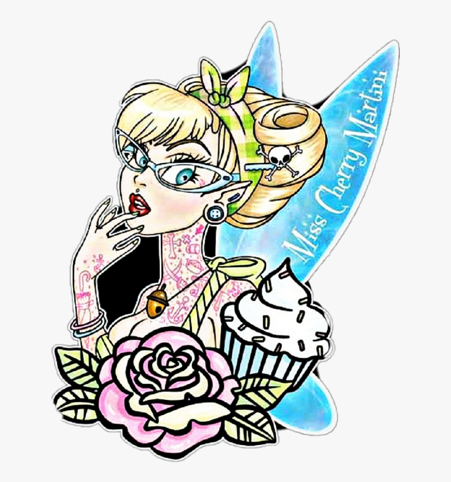 Tinkerbell Sticker Clipart , Png Download - Tinkerbell Rockabilly Disney, Transparent Clipart