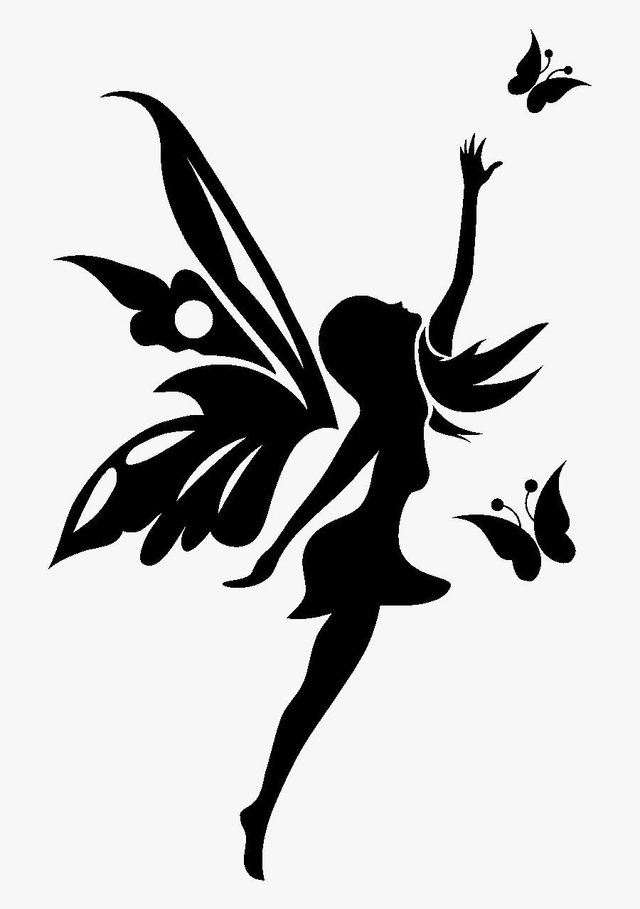 Tinkerbell Silhouette Png - Silhouette Fairy Tattoo Simple, Transparent Clipart