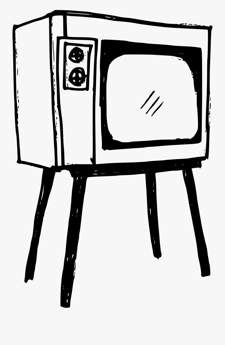 Clipart Freeuse Library Television Drawing Rectangle - Old Television Png Format, Transparent Clipart
