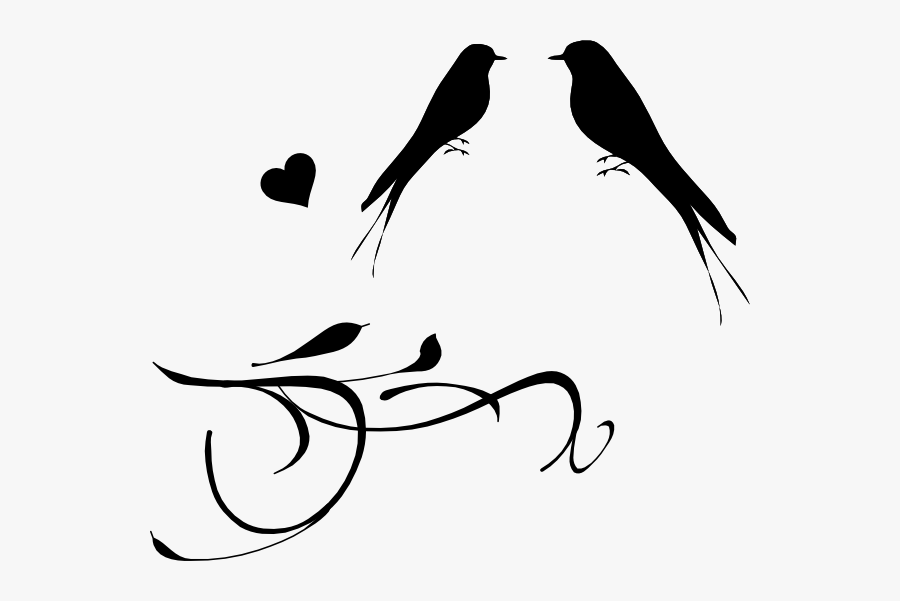 Birds And Branches Svg Clip Arts - Love Bird Clipart Black And White, Transparent Clipart