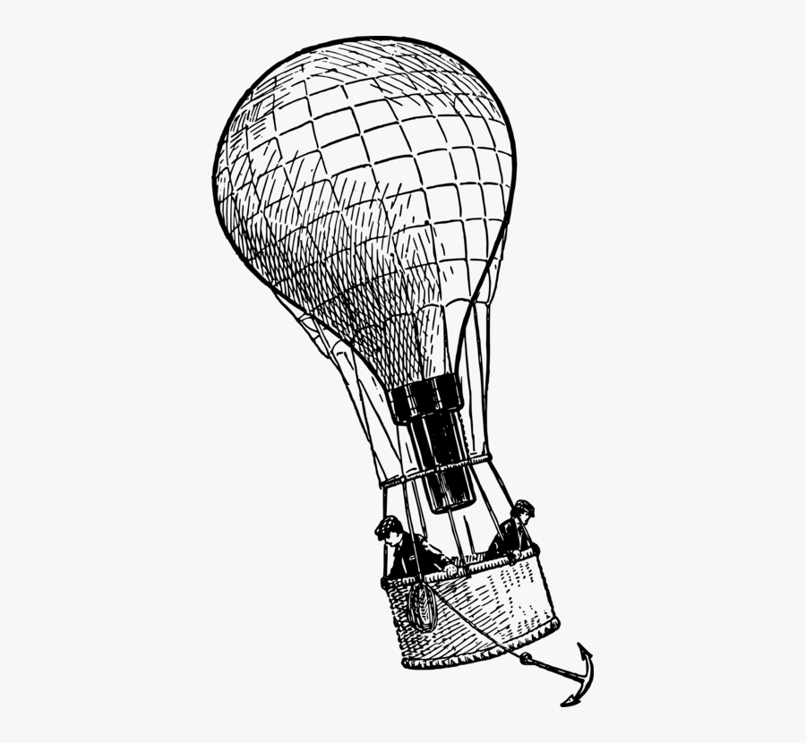 Line Art,head,area - Hot Air Balloon Anchor, Transparent Clipart
