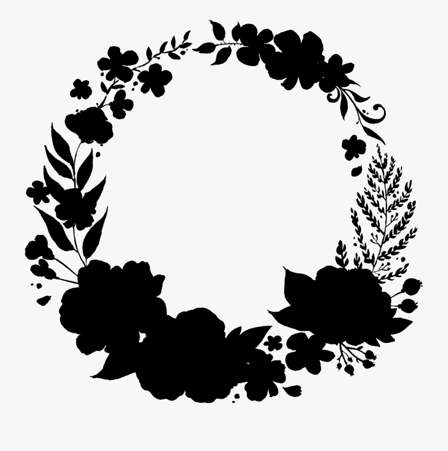 Black & White - Brasao Floral Preto Png, Transparent Clipart