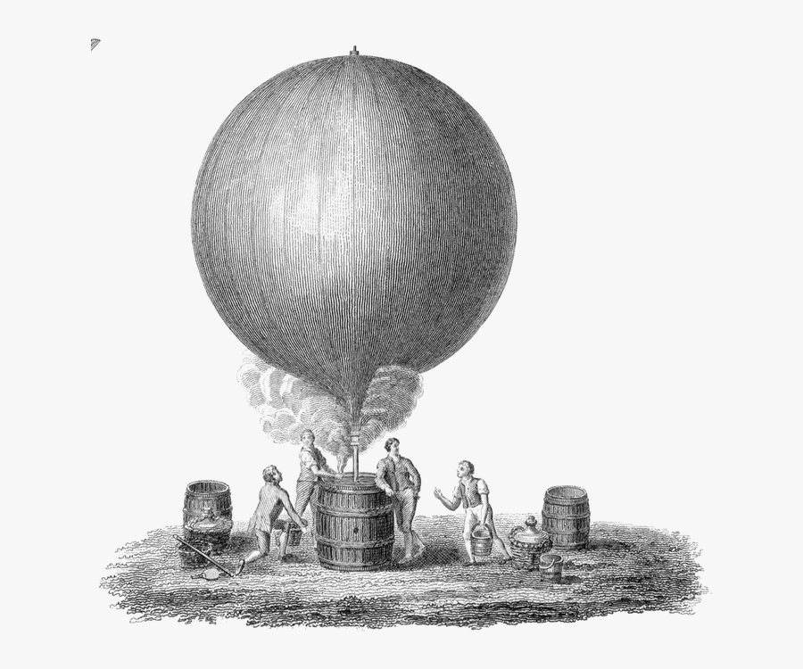 Old Illustration Of Hot Air Balloon - Hot Air Balloon Old, Transparent Clipart