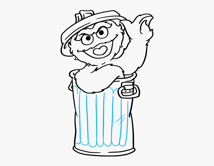 How To Draw Oscar Grouch From Sesame Street - Oscar Sesame Street Drawing, Transparent Clipart