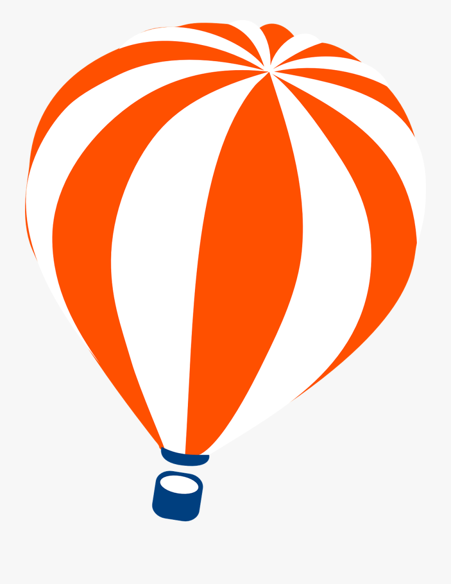 Hot Air Balloon, Balloon, Striped, Orange, White - Воздушный Шар Клипарт Png, Transparent Clipart