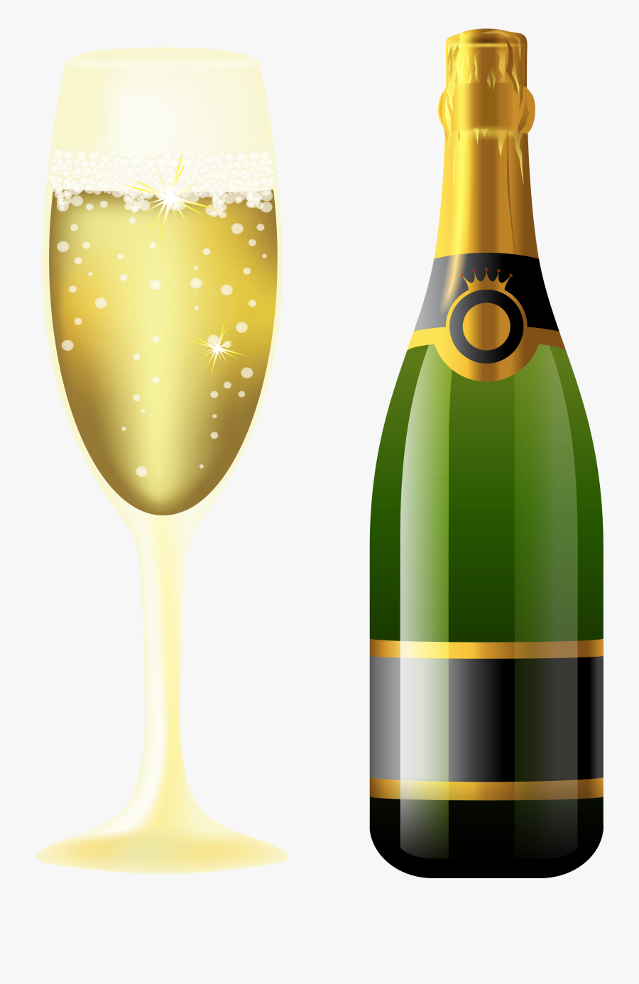 Free Transparent Cliparts Download - Wine Bottle With Glass Png, Transparent Clipart