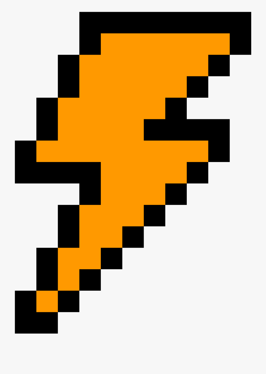 Transparent Lightening Bolt Clipart - Lightning Pixel Art, Transparent Clipart