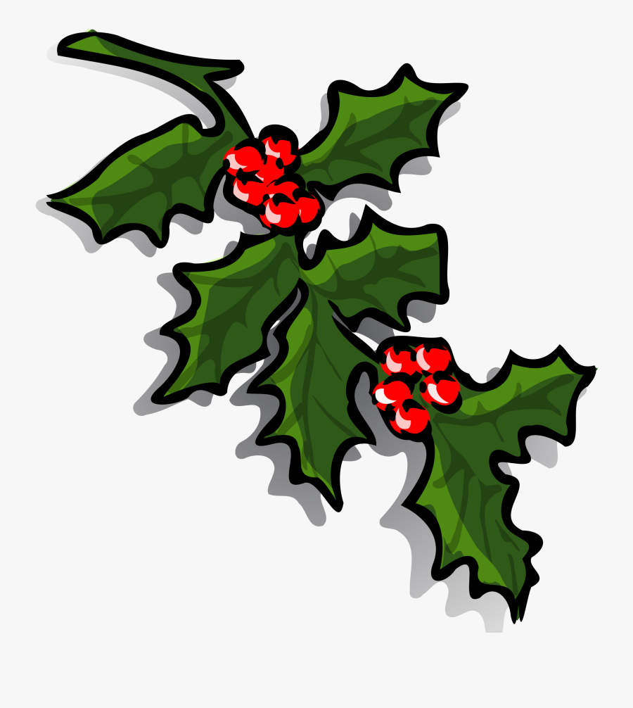 Free Christmas Clip Art Holly - Christmas Holly Clip Art, Transparent Clipart