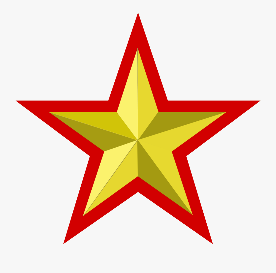 Red And Yellow Star, Transparent Clipart