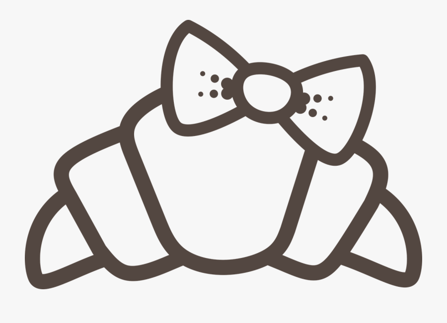 Bow Tie Clipart Fancy - Black And White Croissant, Transparent Clipart