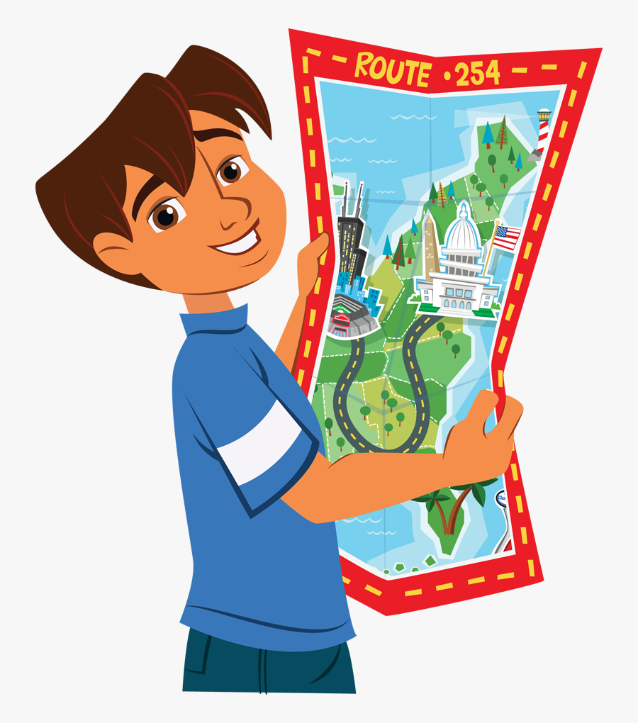 Pictures Of Map Cliparts - Kid With Map Clipart, Transparent Clipart