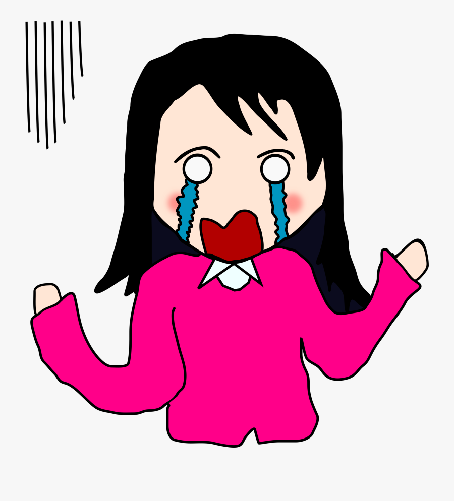 Sad Japanese Patient - Asian Girl Crying Clipart, Transparent Clipart