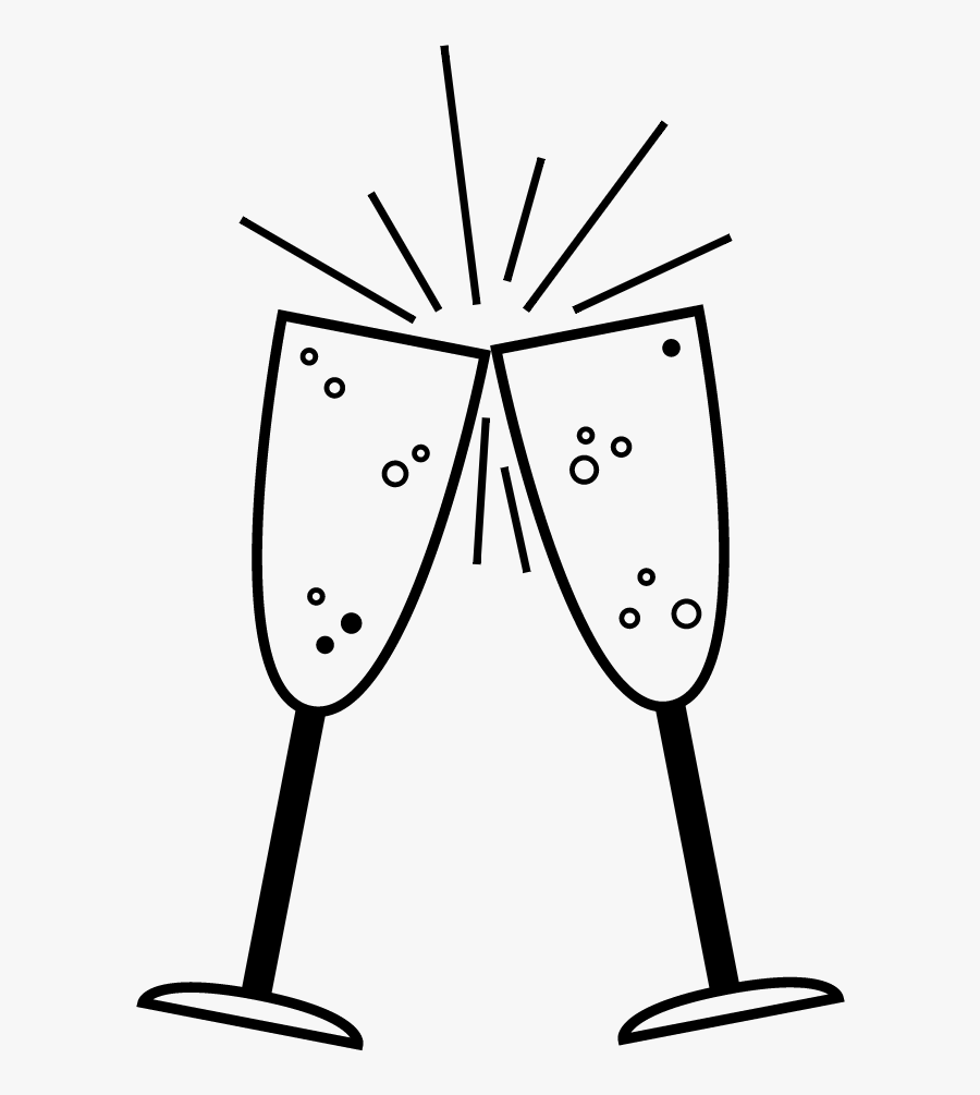 Hd - Easy To Draw Champagne Glasses, Transparent Clipart