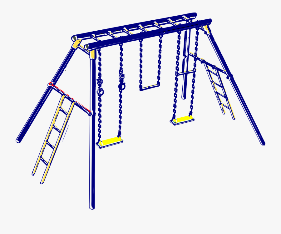 Swing Playground Ladders Free Picture - Swings Black And White, Transparent Clipart