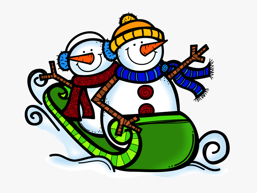 Snowflakes On My Nose Song Clipart , Png Download - Snowman On Sled Clip Art, Transparent Clipart
