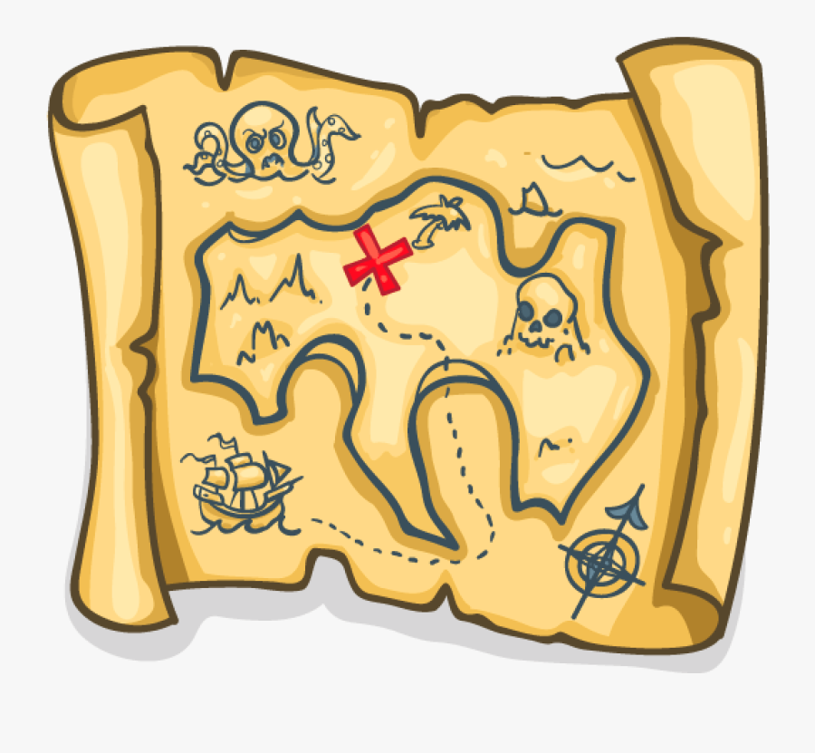 Treasure Map Transparent Stick Clipart - Pirate Treasure Map Clipart, Transparent Clipart
