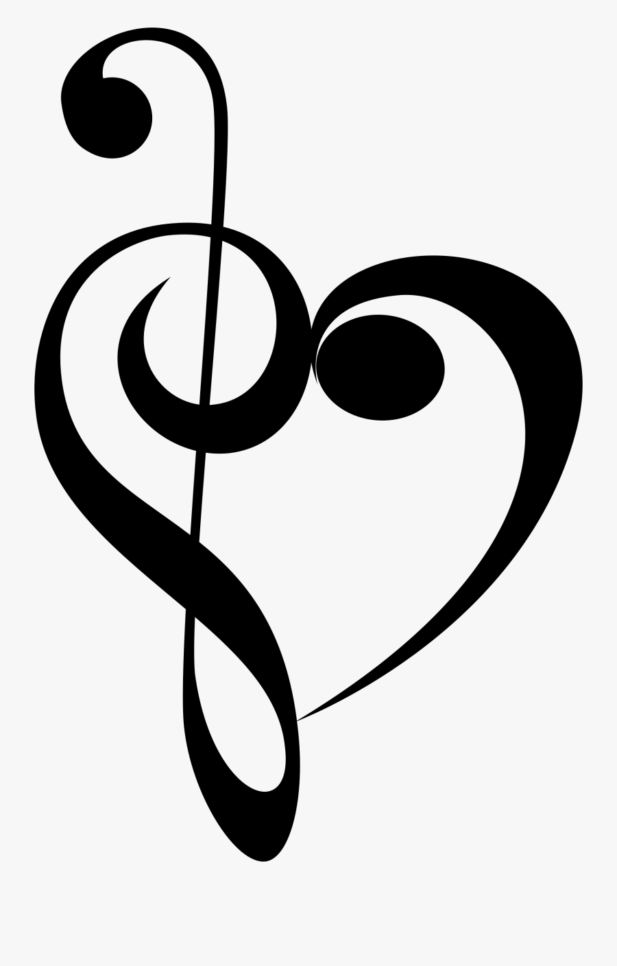 Transparent Orchestra Clipart - Treble Bass Clef Heart, Transparent Clipart