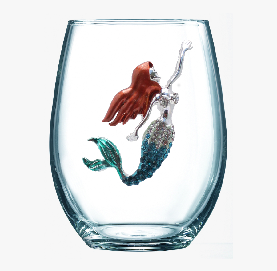 Mermaid Jeweled Stemless Wine Glass - Queens Jewels Wine Glasses, Transparent Clipart