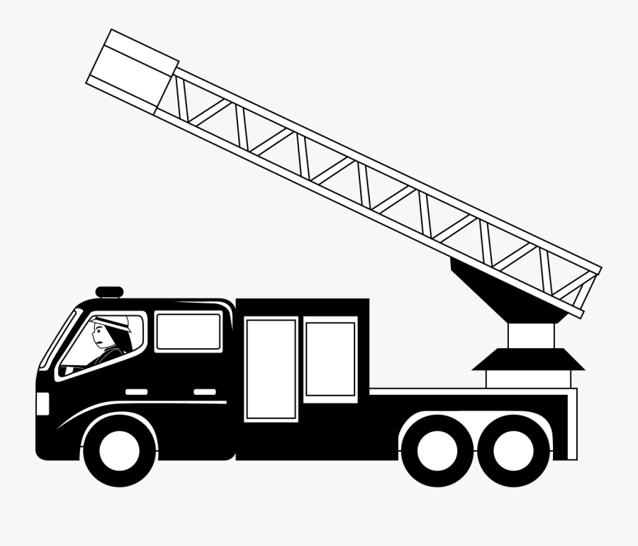 Firetruck Clipart Black And White Clipart Panda Free - Ladder Truck Clip .....