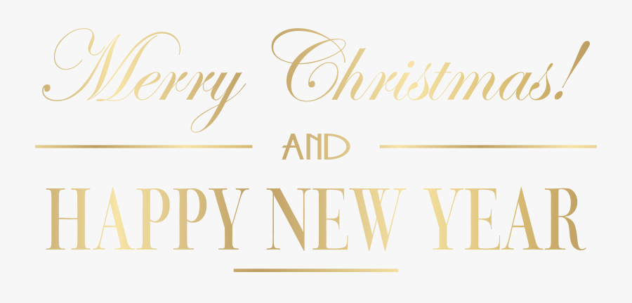 Merry Christmas And Happy New Year Png Clip Art Image - Calligraphy, Transparent Clipart