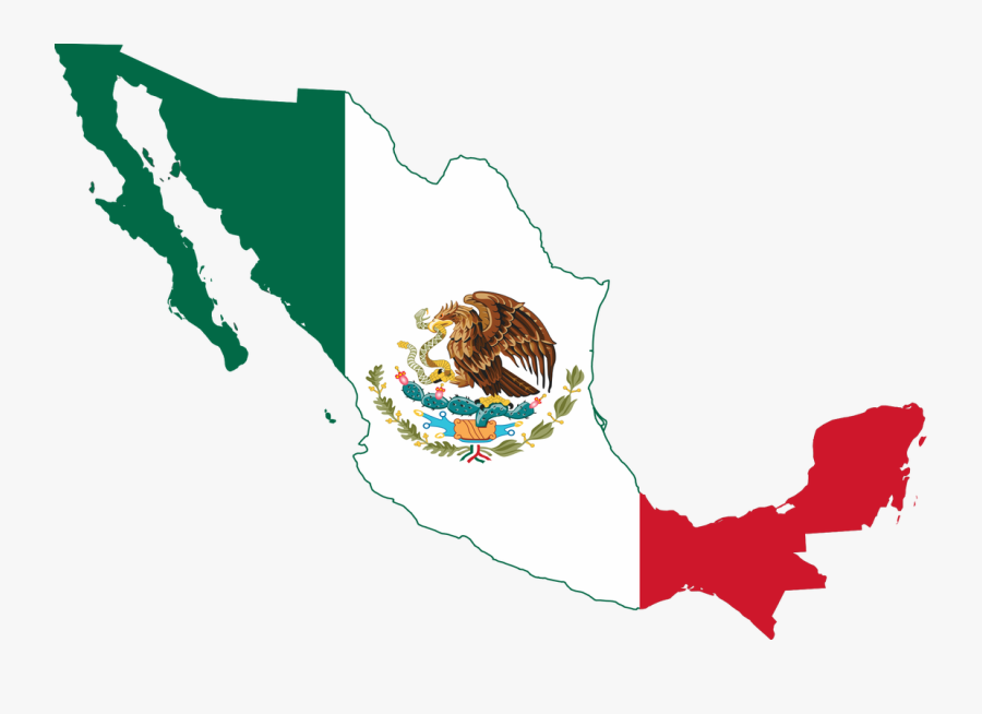 Flag Map Flagartist - Mexican Flag On Mexico, Transparent Clipart