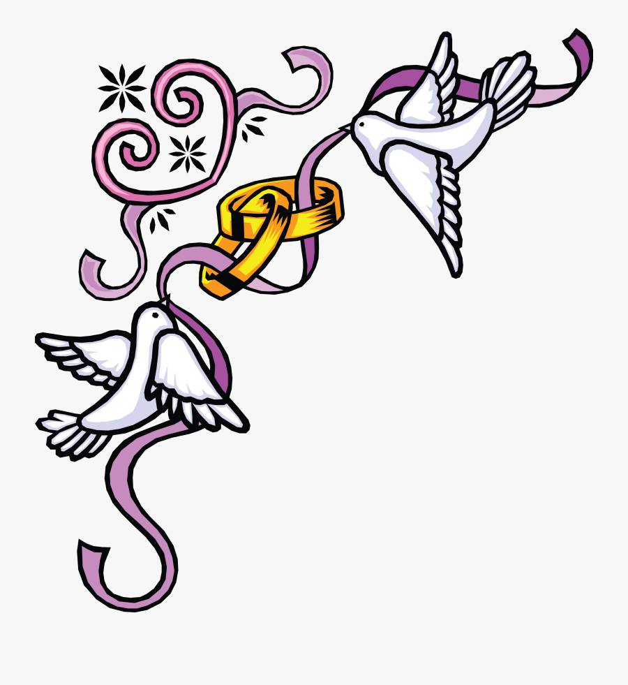 Wedding Bells Clip Art, Wedding Clip, Diy Wedding Planner, - Wedding Ring With Birds, Transparent Clipart